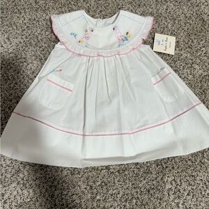 Source Unknown White Dress with Pink Accents